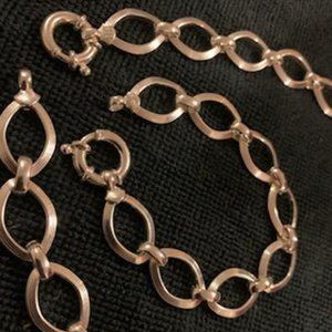 Vintage Milor silver link necklace and bracelet set